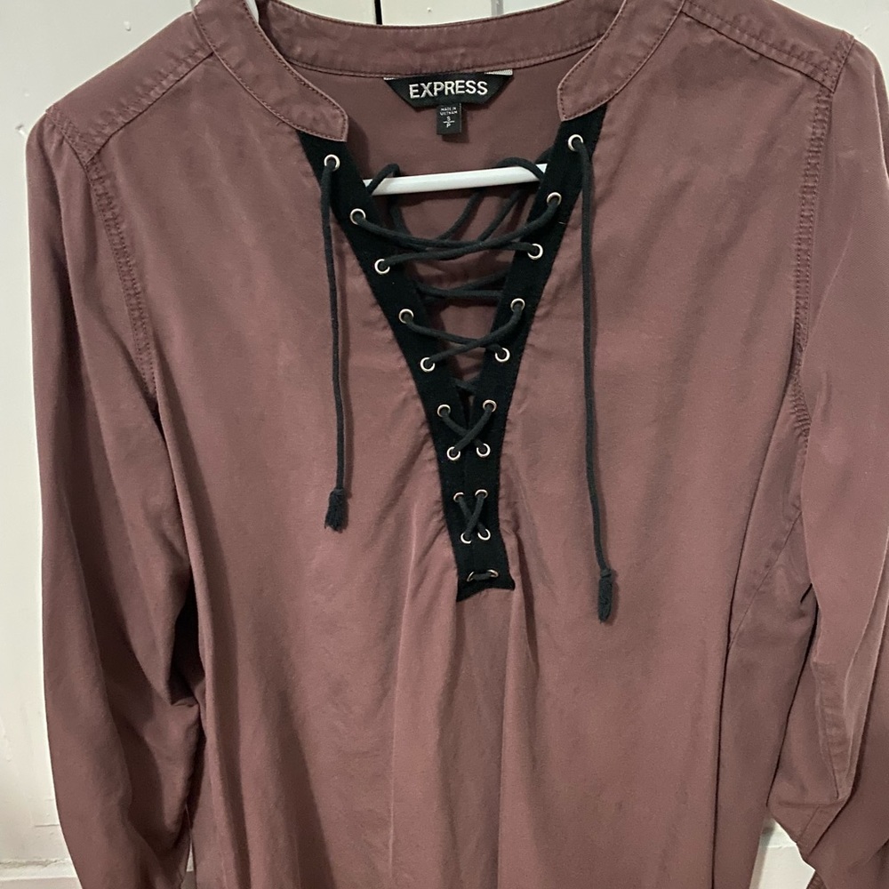 Express lace up convertible sleeve top